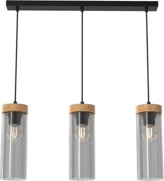 Milagro Elica Designer Pendant Hand Made Smoked Glass Cylindrical Shades