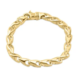 Pompeii3 Mens Solid 14k Yellow Gold 48.3 gram 8 mm Link Bracelet 8.5