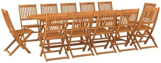 vidaXL Set Comedor De Jard&iacute;n 13piezas Madera Maciza Acacia 280x90x75cm Vidaxl