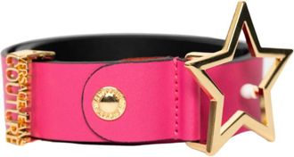 Versace Jeans Couture Logo Lettering Buckle Belt - Dames - Riemen - Roze - 80 CM - Leer - Accessoires