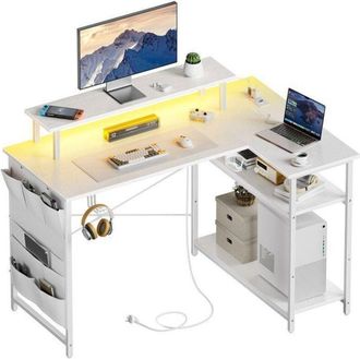 OEM Escritorio De Esquina - Hlonone - 110 X 80 Cm - Ergon&oacute;mico - Soporte Para Monitor - Toma Usb Integrada