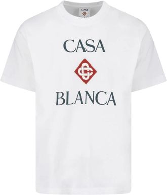 Casablanca Logo-print T-shirt - Heren - T-shirts - Wit - L - Katoen - Tops