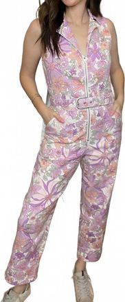 Skies Are Blue Clothing Days Gone By Floral Jumpsuit In Lavender