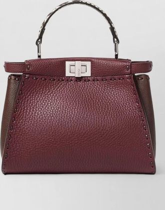 Fendi peekaboo mini leather tote bag