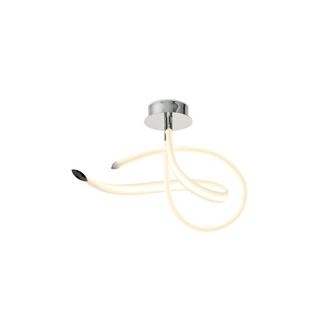 Netlighting Armonia Semi Flush Ceiling Curl 40W LED 3000lm Chrome Frosted Acrylic in White