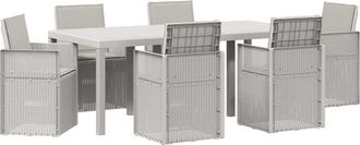 vidaXL Conjunto De Comedor De Jard&iacute;n 7 Uds. Blanco Y Gris Claro Pp Vidaxl