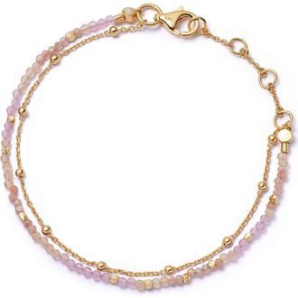 Astley Clarke Gold Fine Biography Pink Multi gemstone Bracelet at Nordstrom, Size 7.5