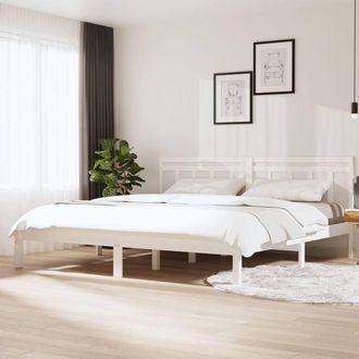 Berkfield Home Bed Frame White Solid Wood Pine 160x200 cm