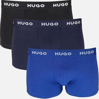 HUGO BOSS Mens HUGO 3-Pack Signature Boxer Trunks, Multi coloured - Blue - Size: 38/39/32
