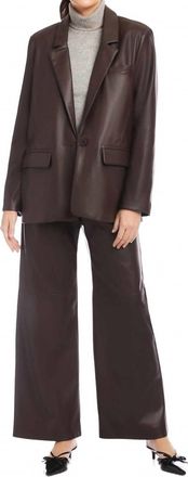 Fifteen Twenty Regan Faux Leather Blazer In Brown