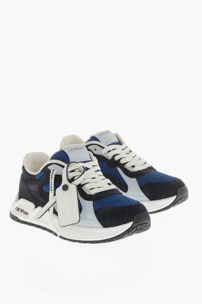 Off-white Low Color-Block Sneakers in Perforated Fabric and Suede size 38