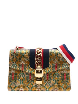 Gucci 2016-2025 kleine canvas Brocade Sylvie boekentas - Goud