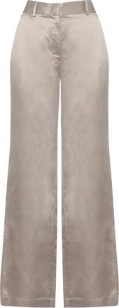 PANICALE Wijde broek - Dames - Wijde Broeken - Beige - 2XL - Leer - Broeken