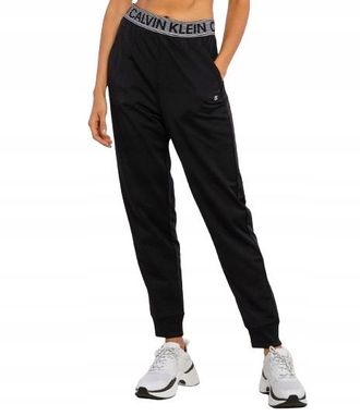 OEM Pantalones Deportivos Negros Para Mujer Calvin Klein Con Cord&oacute;n Ajustable Y Logo, Talla M Tia