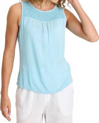 Xcvi Timo Crepe Tank Top In Blue