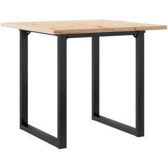vidaXL Vidaxl - Dining Table O-Frame 80x80x75.5 cm Solid Wood Pine and Steel