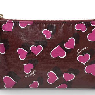 Gucci Bordeaux Pink Leather Pouch (Pre-Owned)