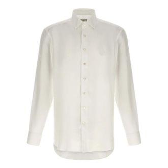 Etro Linnen overhemd met Pegaso - Heren - Casual Overhemden - Wit - 3XL - Linnen - Overhemden