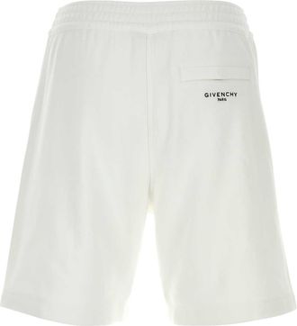 Givenchy Mens White Cotton Bermuda Shorts Exterior