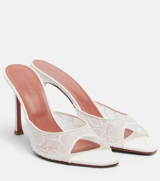 Amina Muaddi Alexa polka-dot mules