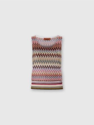 Missoni Zigzag Tank Top With Ribbed Detail in Multicoloured at Nordstrom, Size 38 It