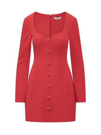 Rebecca Vallance Red Buttoned Short Dress Rebecca Vallance