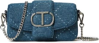 Twin-Set Borsa a tracolla Oval T denim - Blu