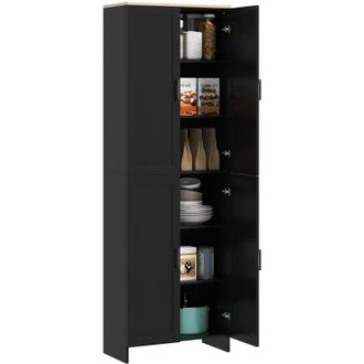 HOMCOM Homcom - Alacena de cocina armario de cocina mueble auxiliar de cocina con puertas y estantes ajustables antivuelco para comedor sal&oacute;n 60x30x171 cm