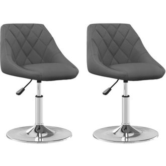 vidaXL Sillas De Comedor Giratorias 2 Unidades Terciopelo Gris Oscuro Vidaxl