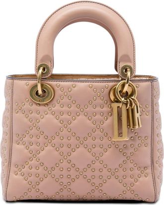 Dior Pre-owned Dior Small Lambskin Cannage Studded Supple Lady Dior Ladies EVBYGEN2A99FQ5S2