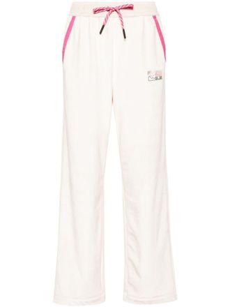 Moncler logo-appliqué drawstring-waist track pants - women - Elastane/Polyester - L - Neutrals