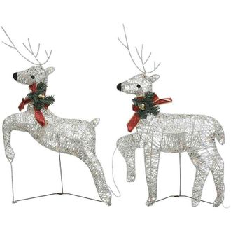 vidaXL Renos De Navidad 2 Unidades 40 Led Dorado Vidaxl