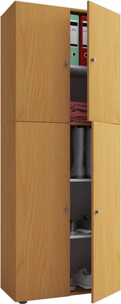 ebuy24 Vcm Armario De Madera Armario Con 5 Compartimentos Y Puertas Giratorias Dimensiones Aprox. An. 70 X Al. 184 X T. 40 Cm - Lona (haya)