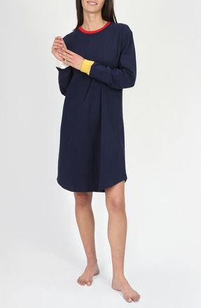 Sleepy Jones Twyla T-Shirt Dress in Navy Colorblock at Nordstrom, Size X-Small