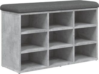 vidaXL Vidaxl - Banco Zapatero Madera De Ingenier&iacute;a Gris Hormig&oacute;n 82x32x50 Cm