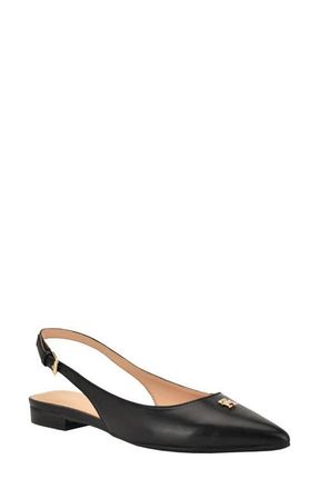 Tommy Hilfiger Velina Slingback Pointed Toe Flat in Black at Nordstrom, Size 6.5
