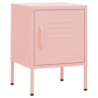 vidaXL Mesita De Noche Acero Rosa 35x35x51 Cm Vidaxl