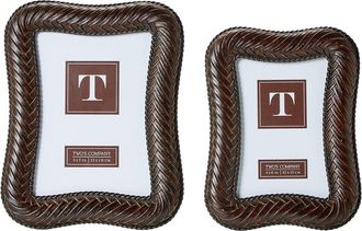 Two's Company Set Of 2 Herringbone Weave Photo Frames