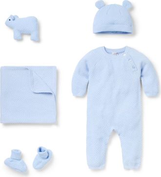 Janie and Jack Baby Bundle of Love Textured Knit Gift Set in Blue at Nordstrom, Size 3-6M