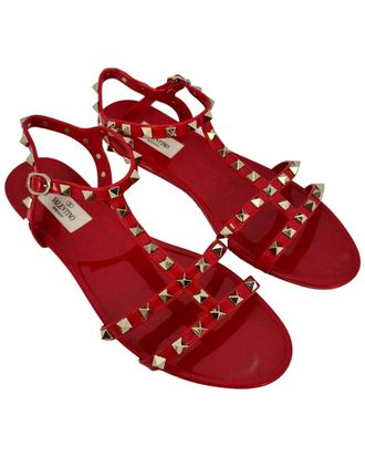 Valentino Womens Rubber Rockstud Flat Sandal (Authentic Pre-Loved)