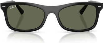 Ray-Ban 54mm Polarized Square Sunglasses in Black /Polar Green at Nordstrom