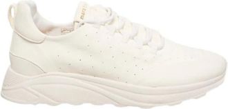 Mara Bini Witte leren sneakers met 4 cm hak - Dames - Sneakers - Wit - 40 EU - Schoenen