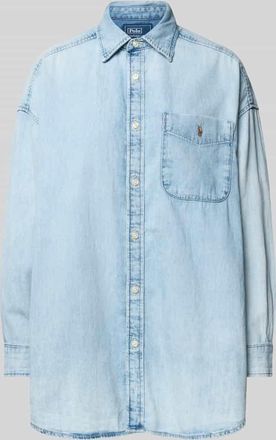 Polo Ralph Lauren Relaxed Fit Jeansbluse mit Brusttasche in Jeansblau, Größe M