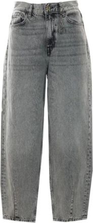 Liu Jo Denim Trousers - female - Liu Jo - Wide Trousers - Gray - W26 - Trousers