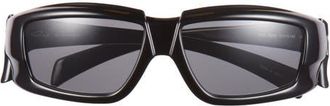 Rick Owens Rectangular Sunglasses in Black Temple/Black Lens at Nordstrom