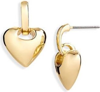 Nordstrom Rack Polished Heart Drop Earrings in Gold at Nordstrom Rack