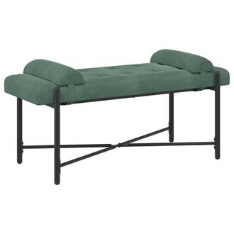 vidaXL Banco Con Botones Y Cojines Verde Mar 110 X 40 X 46 Cm Vidaxl