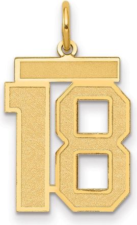 Diamond2Deal 14k Yellow Gold Medium Satin Number Charm Pendant