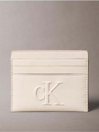 Calvin Klein Womens Sculpted Impression Card Case - White
