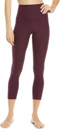 Beyond Yoga Caught in the Midi High Waist Leggings in Fig Heather at Nordstrom, Size Small